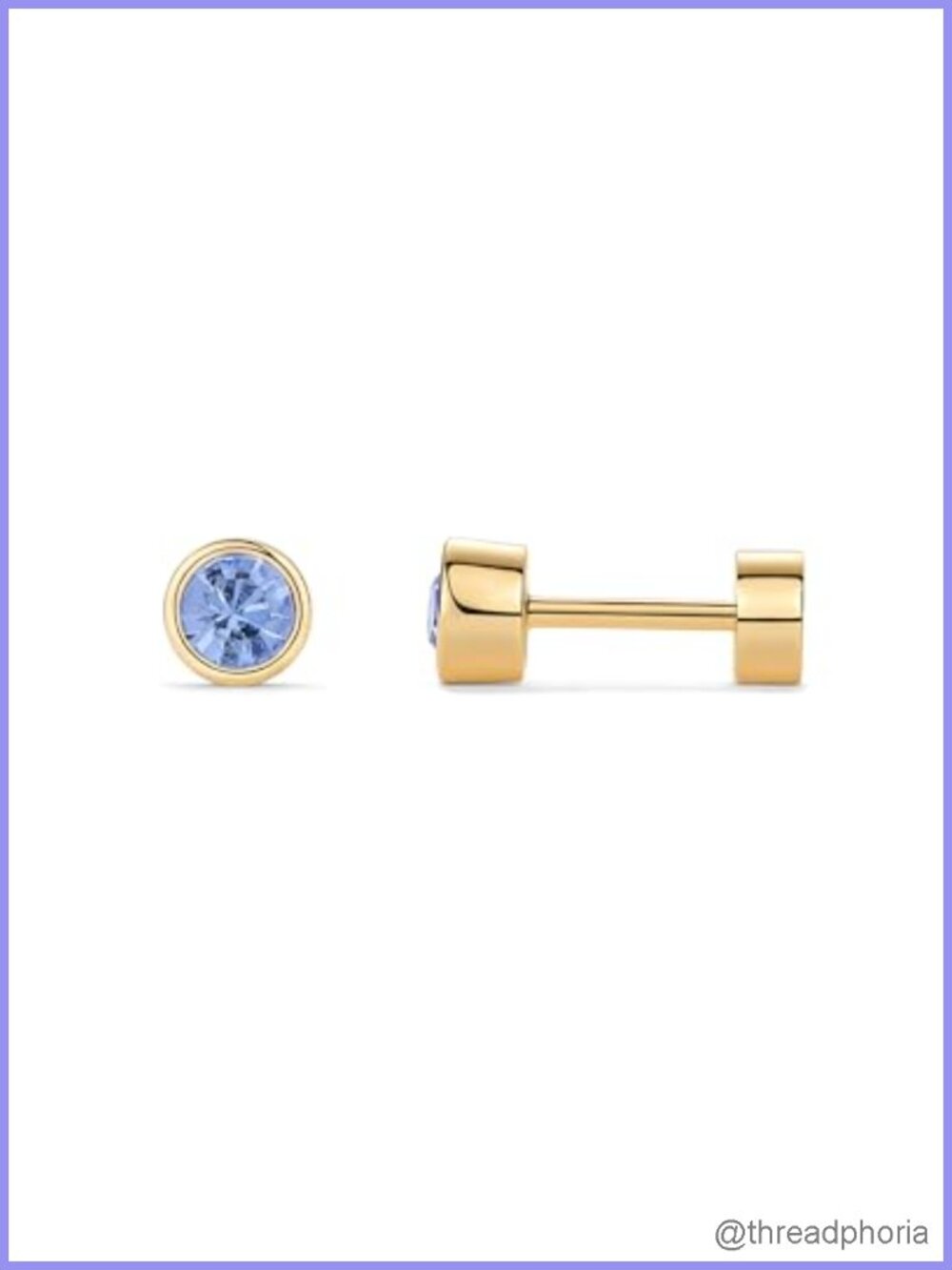 14K Gold Plated Crystal Flatback Stud Earrings Hypoallergenic